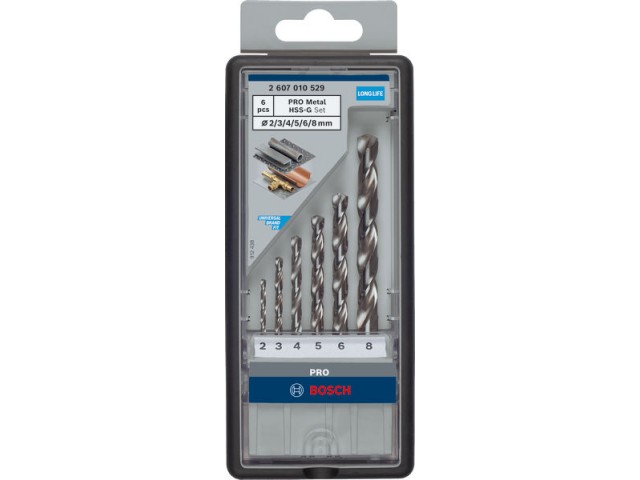 6-delni set svedrov HSS-G DIN 338 PRO Metal za kovino Bosch, 2607010529